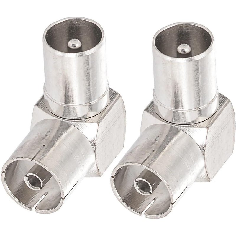 LETNERNY-Lot De 2 Adaptateurs Coaxiaux Rf À Angle Droit De 90 Degrés Pour Antenne Satellite Rf Pour Câble D'Antenne Tv, Câbles Coaxiaux Satellite, Récepteurs Radios (Blanc)