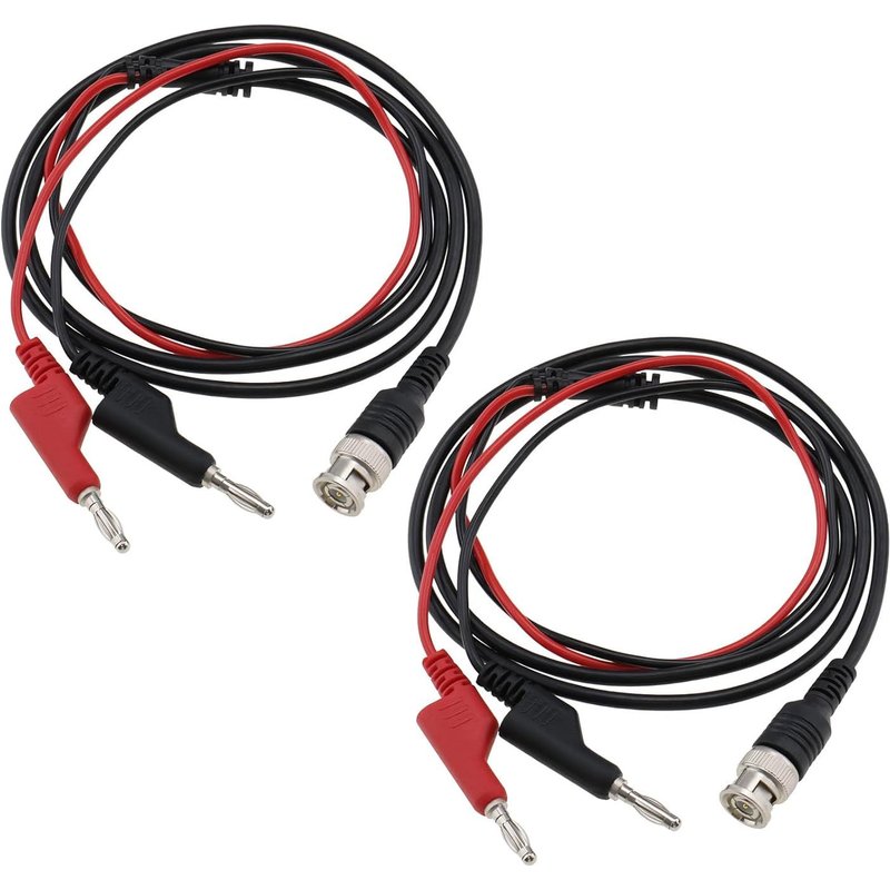 LETNERNY-Lot De 2 Câbles Coaxiaux Bnc Q9 Vers Double Fiche Banane, Longueur Totale De 131,5 Cm, Longueur De Câble De 36 Cm, Pour Oscilloscopes, Générateurs De Signaux