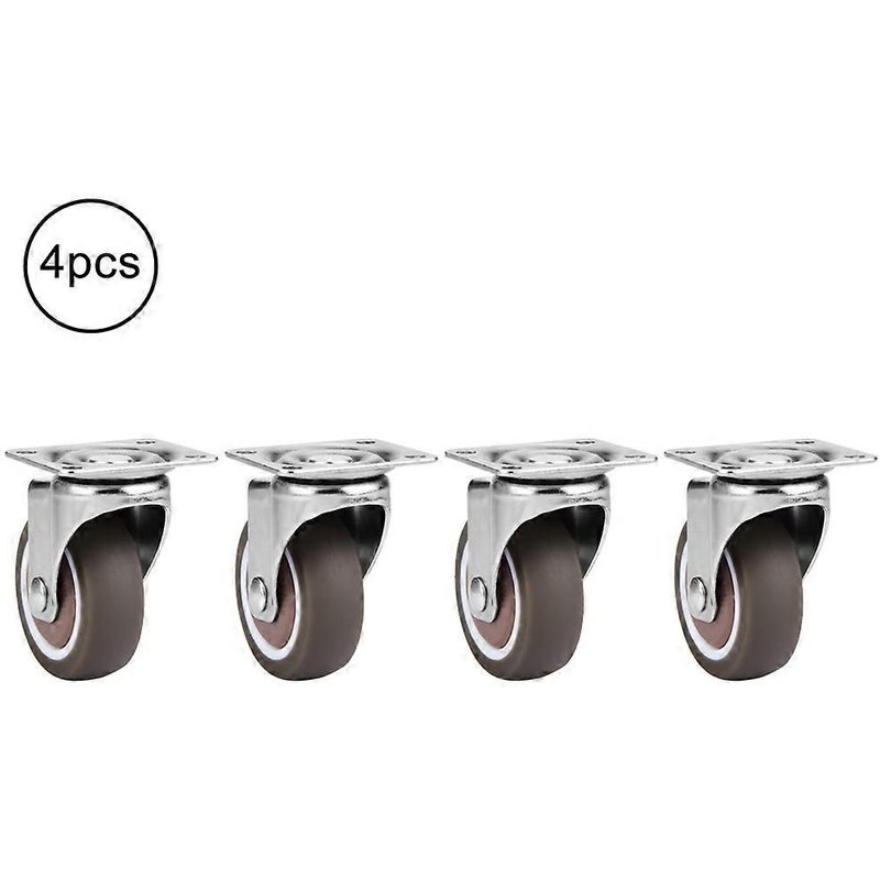 4pcs Roulettes Pivotantes Meubles Robustes Mute Roulettes En Caoutchouc Souple (Sans Frein)