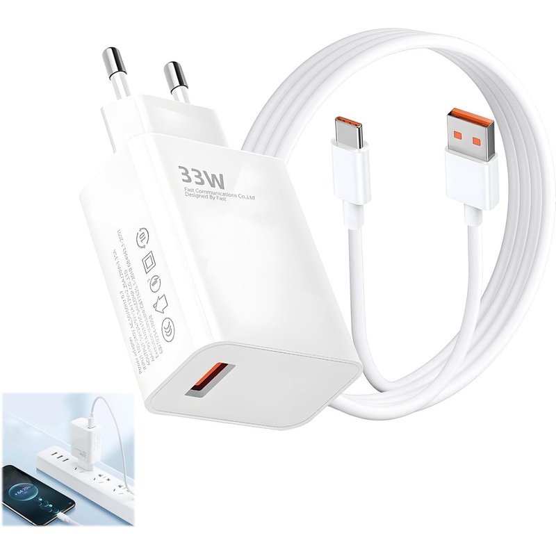 SOUI-Chargeur Rapide Xiaomi 33 W Avec Câble Usb C De 2 M,Pour Xiaomi Redmi Note 12/13/9/9 Pro/11/11S/8 Pro/10/10S/9T/9S,Chargeur Pour Original Usb C Câble