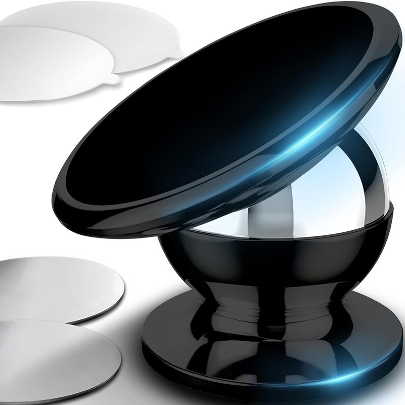 Fghbb-Support Telephone Voiture Magnétique Portable Rotation À 360 ° Universel Aimanté Compatible Pour Tous Les Smartphone Accessoires Interieur Noir