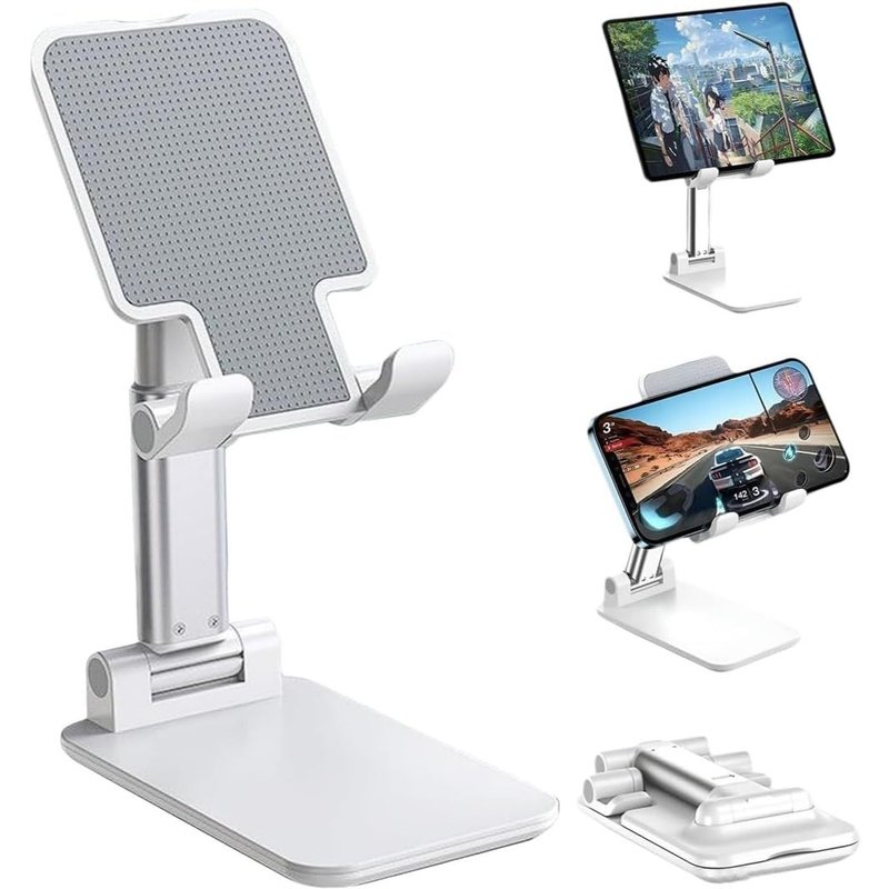 Vccvv-1 Pièces Porte Smartphone Phone Stand Support Smartphone Bureau Support Téléphone Portable Support Téléphone Support Téléphone Portable Pliable Compatible Plupart Téléphones Portables(Blanc)