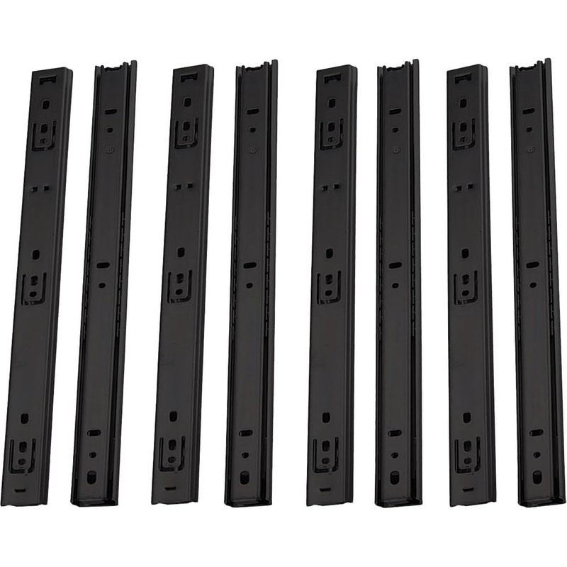 4 Paires (8 pièces) 500mm Glissière de Tiroirs 27mm Coulisse à Billes Tiroir Acier Rail Tiroir Coulissant Glissières à Roulement à Billes Extension Coulisse Tiroir Noir