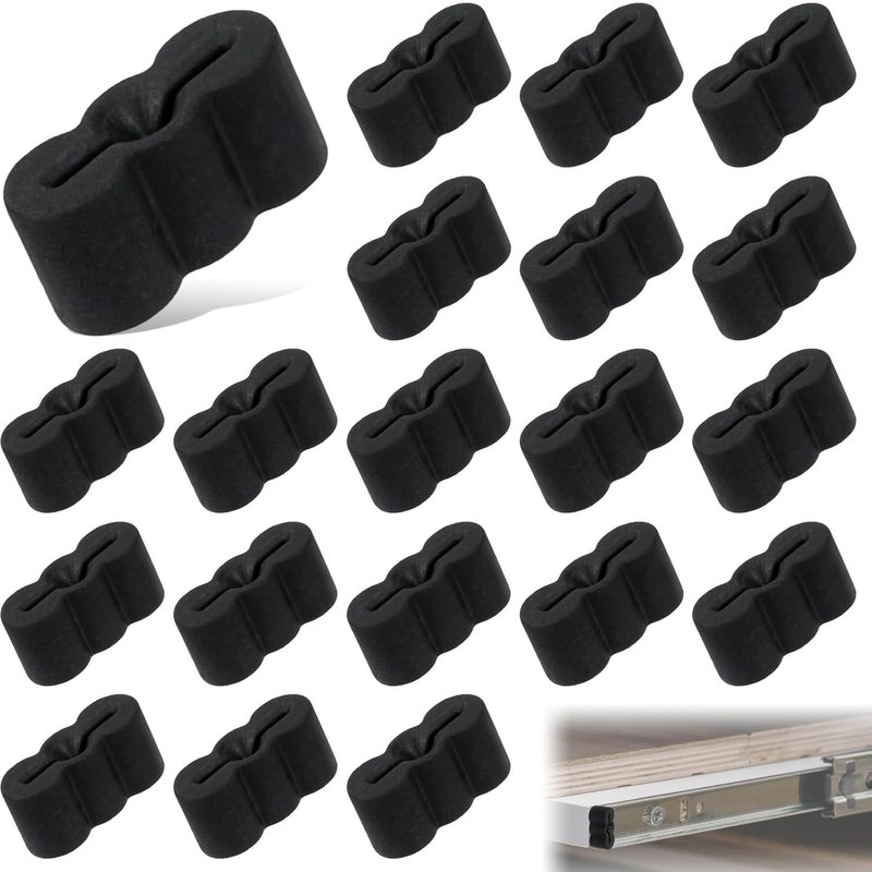20pcs Butées De Tiroir En Caoutchouc Souple Et Élastique,Pour Panneaux Arrière Rails De Tiroir Pièces Rechange Pratiques Pour Meubles (Noir)