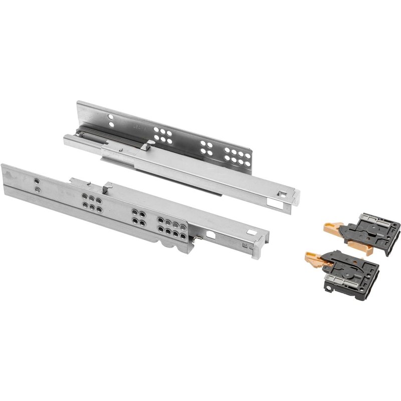 Glissières pour Tiroirs de Montage Inférieur avec Système de Fermeture Douce et Auto-Fermeture,Glissiere Tiroir Modern Slide,Extension Complète 250 mm,Supporte jusqu'à 35 kg-2 Paires