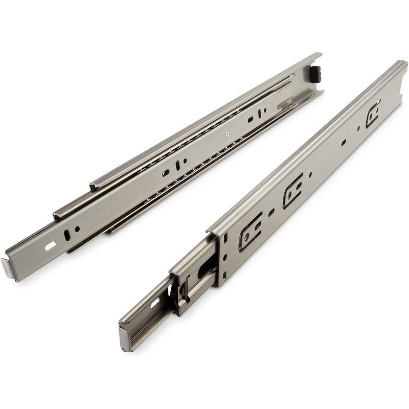 Slides 1 paire Coulisse à sortie totale en acier inoxydable KV7-45-H45-L350-NF SS304 (EN 1.4301) 350 mm Capacité de charge jusqu'à 45 Kg,Coulisse de tiroir idéale pour l'extérieur