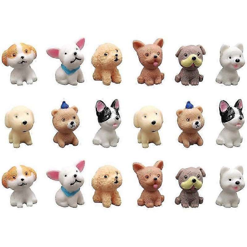Lot de 18 mini figurines décoratives pour petits chiens