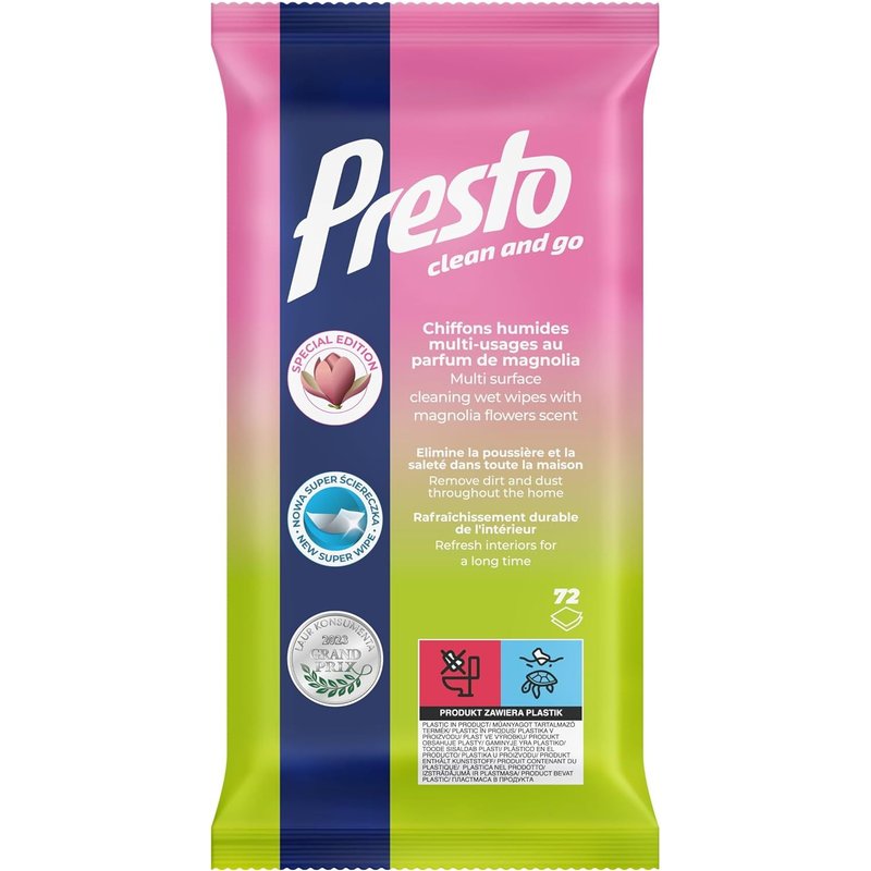 Lingettes Nettoyantes pour Meubles en Bois - Nettoyage Rapide et Efficace - Meubles en Bois, Vernis, Matériaux Similaires au Bois - Intensifie la Couleur du Bois - Parfum Miel - 72 pcs