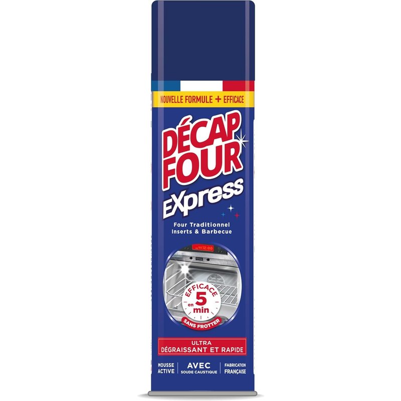 Express - Ultra-Dégraissant et Rapide - Mousse Active - Idéal pour Fours Traditionnels, Inserts et Barbecues - Super Puissant - Efficace en 5 min - Fabriqué en France - Aérosol 500 mL