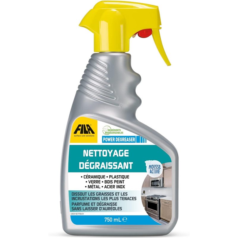 Degraissant Cuisine, Spray Nettoyant Barbecue et Grille de Four, Nettoyant Chaine Velo, Adapté à la Hotte Cuisine et Insert Cheminée Vitre, 750ml