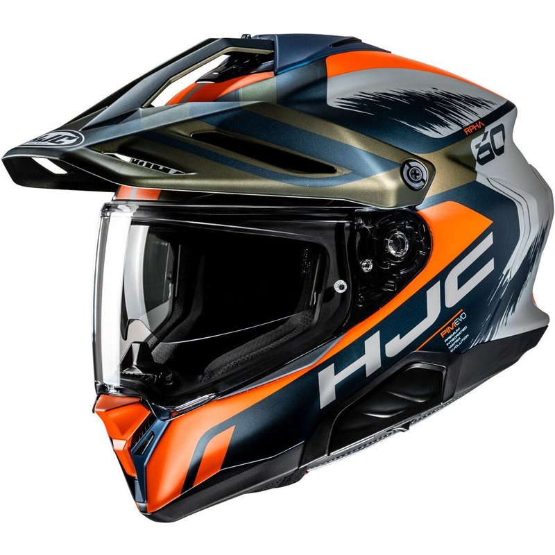 Hjc Rpha 60 Quid Casque D'enduro, Noir-Orange-Or-Argent, Taille M Pour Hommes