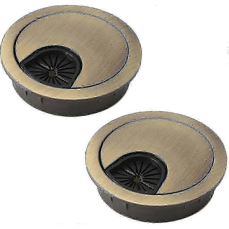 Couvercle De Trou De Câble En Métal - Paquet De 2 ?illets De Câble De Bureau Ronds De 60 Mm Pour L'organisation Des Câbles De Bureau (Bronze)