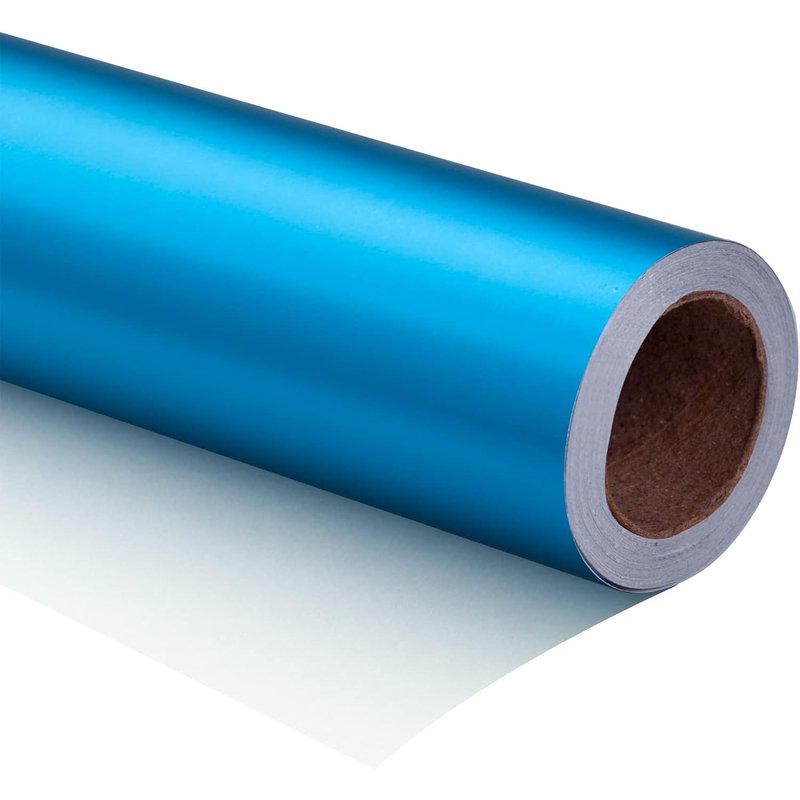 Papier D'emballage Métallique Bleu Clair-Mini Rouleau-Papier Mat De Couleur Unie Parfait Pour Mariage,Anniversaire,Noël,Baby Shower-44 Cm X 10 M