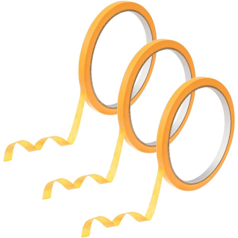 Lot de 3 rouleaux de ruban de masquage Fineline-Jaune-Ruban de masquage-Pour peinture de voiture-Fine Line Tapes-Pour tableau blanc,bricolage,décoration