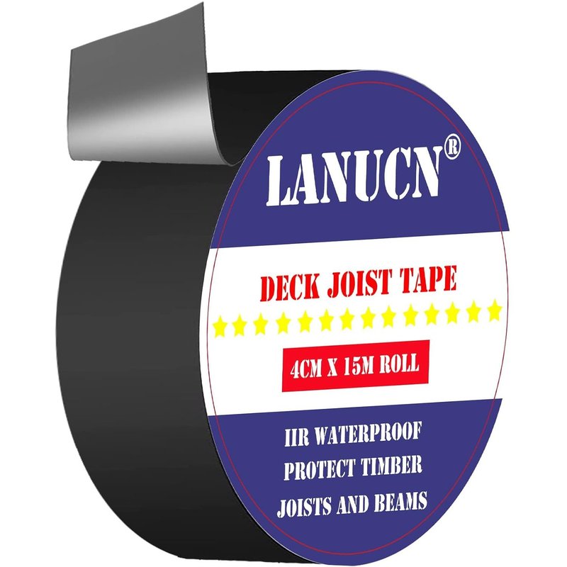 Ruban de solin en bois pour terrasse,ruban de terrasse pour une utilisation en extérieur étanche,bande etancheite terrasse (4 cm x 15 m x 1 rouleau)