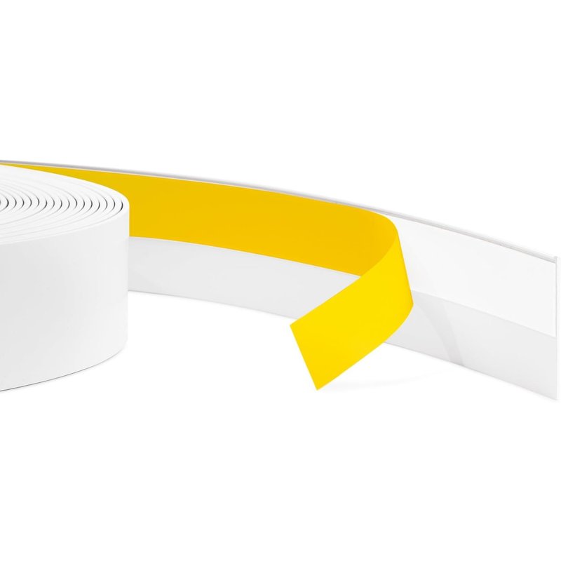Moulure Plate Adhesive,Moulure de Recouvrement Autocollante-Largeur 50mm-ProfilĂ© en PVC-Baguette de finition pour fenĂȘtre,flexible,dĂ©corative-5 MĂštres,Blanc