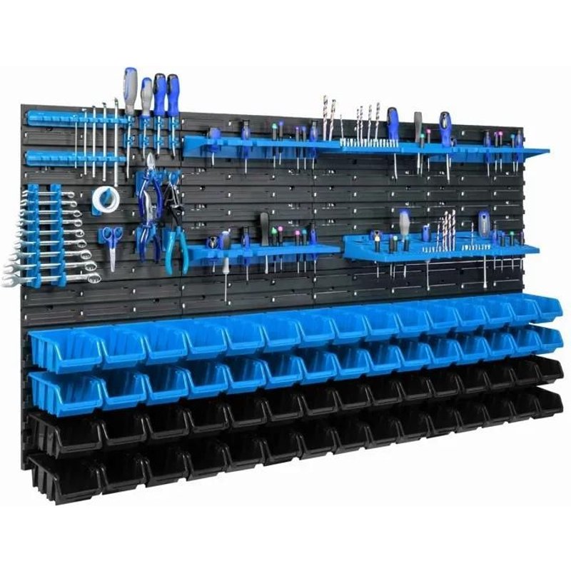 Panneau d'atelier pour outils 156 x 78 cm avec 60 pcs Boîte Stockage d'outils
