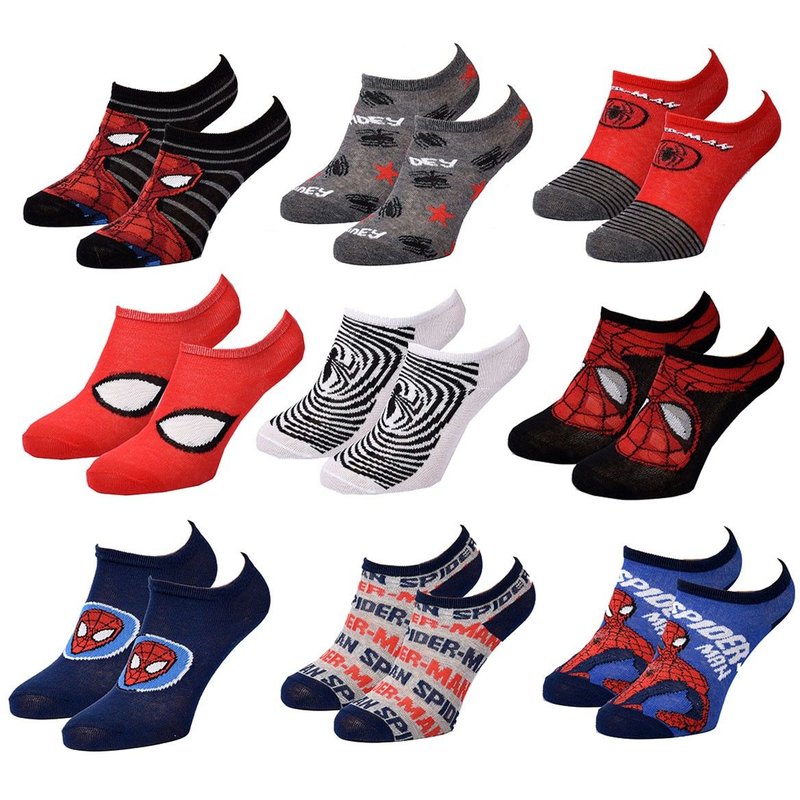 Chaussettes Pack Garçon Disney Spiderman Pack De 9 Paires Sneaker Surprise