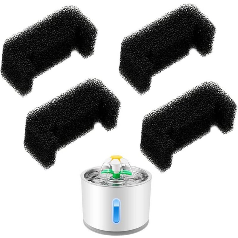 4 Pièces Filtre Fontaine À Eau Pour Chat, Filtre En Mousse De Rechange, Fontaine Mousse Éponge Pour Animaux, Remplacement De Filtre, Éponges De Distributeur Eau Chat, Pour Animaux De Compagnie