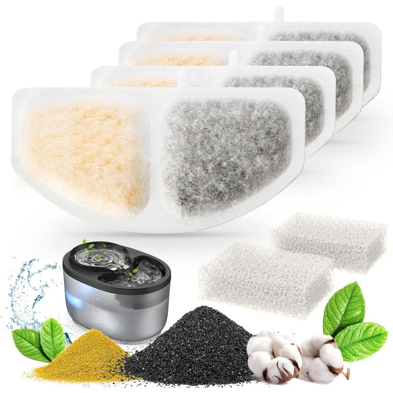 Filtres De Rechange Pour 2.5l Fontaine Eau Chat- 4 Filtres Pour Fontaines Pour Chats, Accessoires Pour Fontaines À Eau Pour Chats