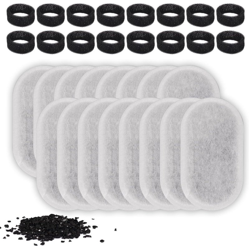 32pcsfiltre Fontaine À Eau Chat, Filtres De Fontaine Pour Chat Remplacement Avec Éponges Filtrantes Pour Fontaine D'eau Pour Animaux De Compagnie En Acier Inoxydable 3,2l 2l