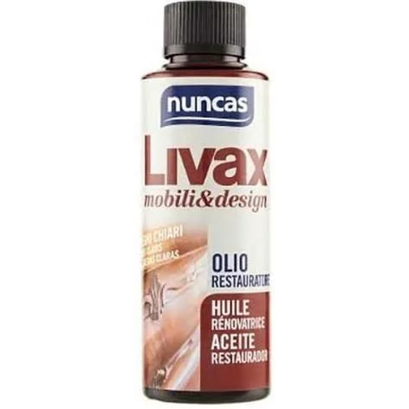 Olio Restauratore Noce Chiaro Per Mobili E Oggetti In Legno Livax 100ml Nuncas