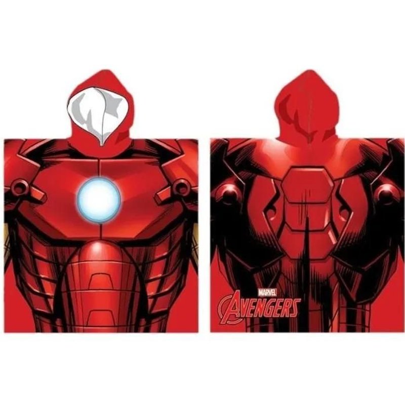 Avengers Iron Man Poncho Microfibre 55x110 Cm Rouge