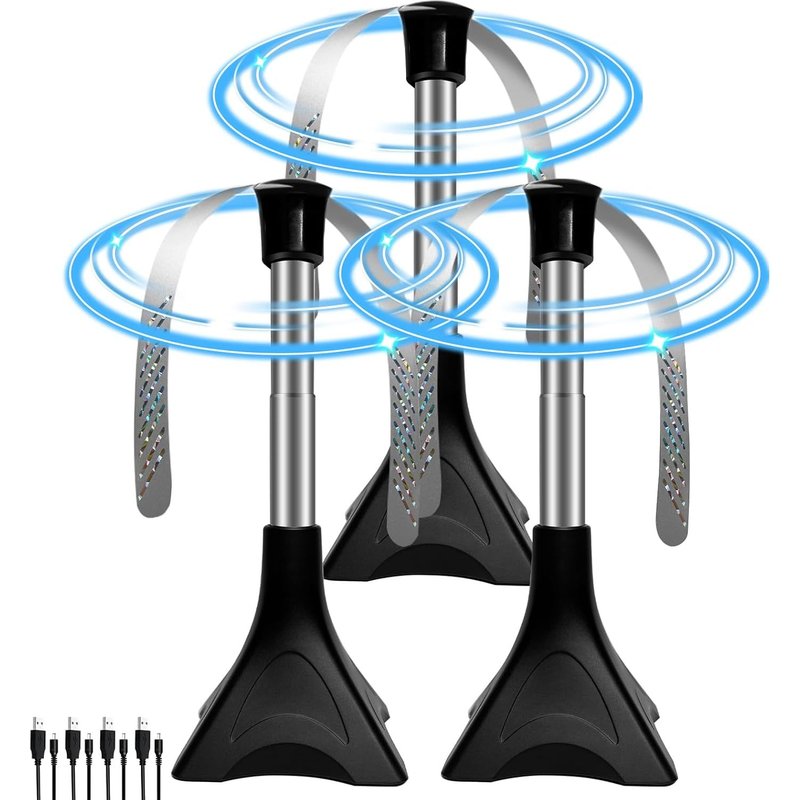 3 Pcs Ventilateur Anti-Mouches Pliable & Extensible, Mouches Et Moustiques Repoussent Les Ventilateurs, Usage Table/Suspendu Pour Pique-Nique Et Barbecue, Contre Les Moustiques San Produit Chimique