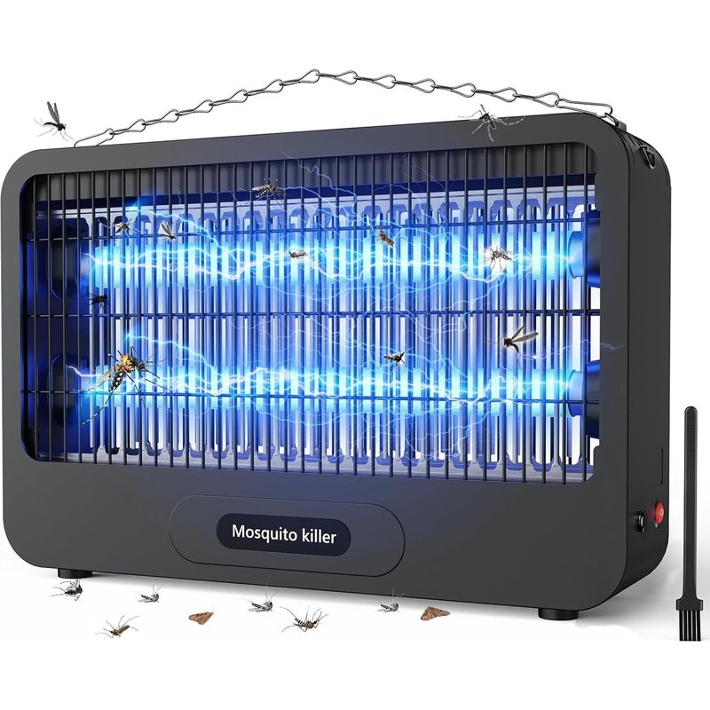 Lampe Anti Moustique, Tue Mouche Électrique 20W 3500V, Piège Moustique Avec Chaîne Métallique, Sécurisé, Éco-Énergétique Et Silencieuse, Pour Intérieur Et Extérieur (100M²)