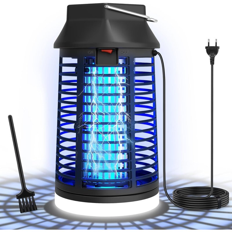 Lampe Anti Moustique Éclairage Intégré, Lampe Anti Mouche 4200V 15W Uv Tueur D'Insectes Électrique Anti Insectes Répulsif Efficace Portée 80-140M², Norme Ipx4U200C Pour Intérieur Et Extérieur