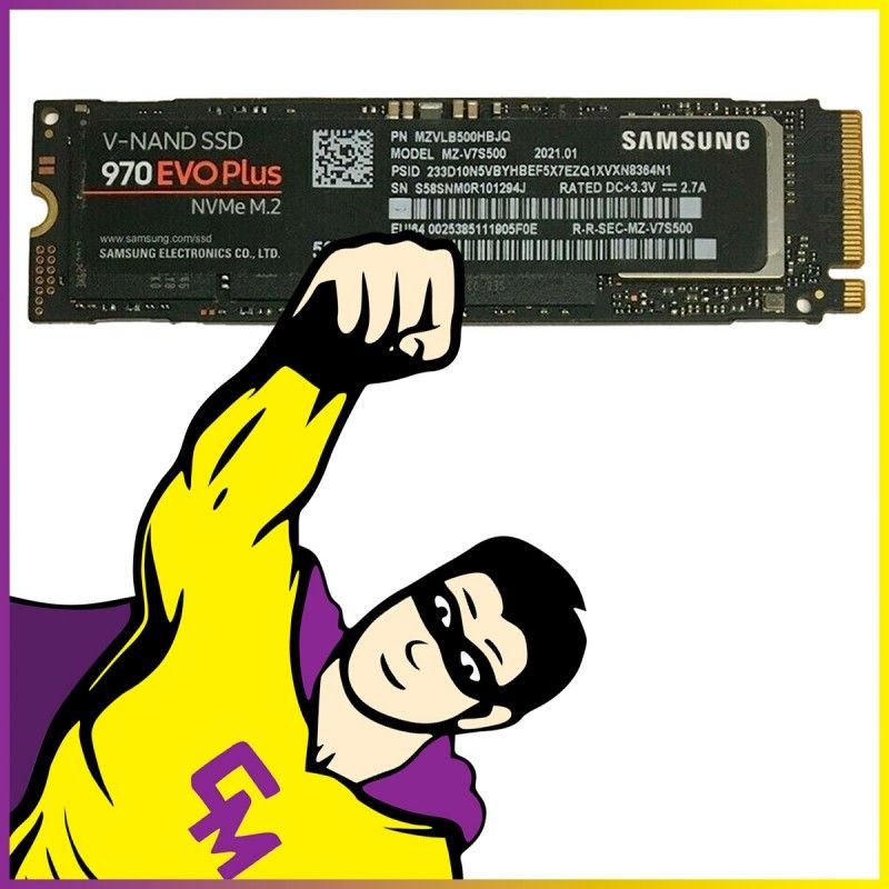 SSD NVMe M.2 2280 500Go Samsung MZ-V7S500 970 EVO Plus Clé M