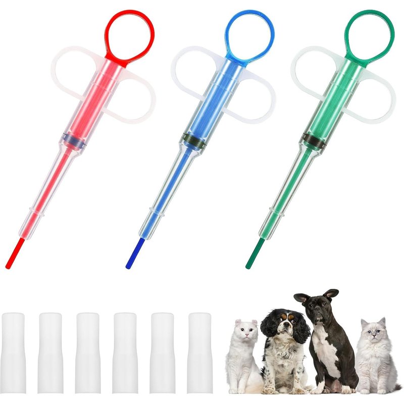 3 Pièces Lance Pilule Chat,Pet Pill Dispenser,Seringue Pour Animaux De Compagnie,Animaux Médecine Distributeur Avec 6 Embouts Souples,Réutilisable,Pour Chats Chiens