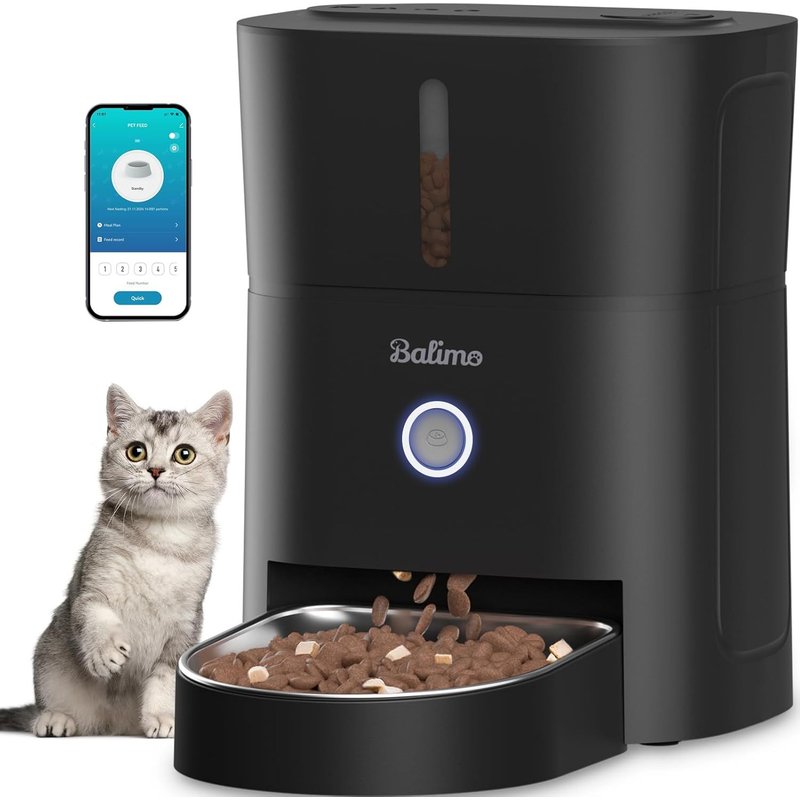 Distributeur Croquettes Chat Automatique, 2.4g Wifi 3l Distributeur De Croquettes Pour Chat, 1-10 Repas Par, Convient Aux Chiens Et Chats, Noir