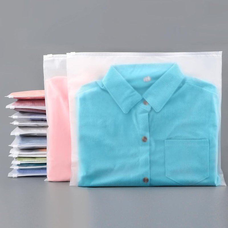 Sac de Rangement pour Vetement,100 Pièces 40 * 35cm Sac Plastique Transparent Dépoli,Pochette Hermétique Vetement,Pochette Rangement Voyage pour Chandail (Sans Trous de Ventilation)
