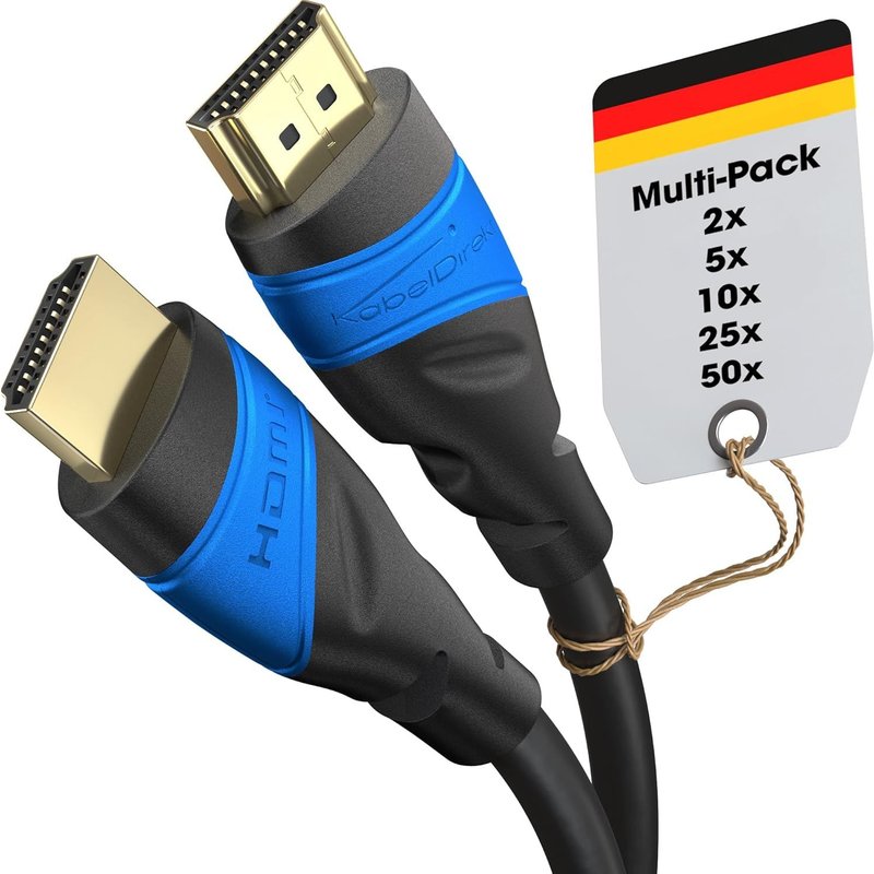 Câble HDMI 8K/4K-2x 0,25m et autres longueurs (0,15m à 22,5m)-Câble HDMI conçu en Allemagne-10K/8K@60Hz/4K@120Hz-HDMI Câble pour TV HD,PC,PS5,Xbox,Switch