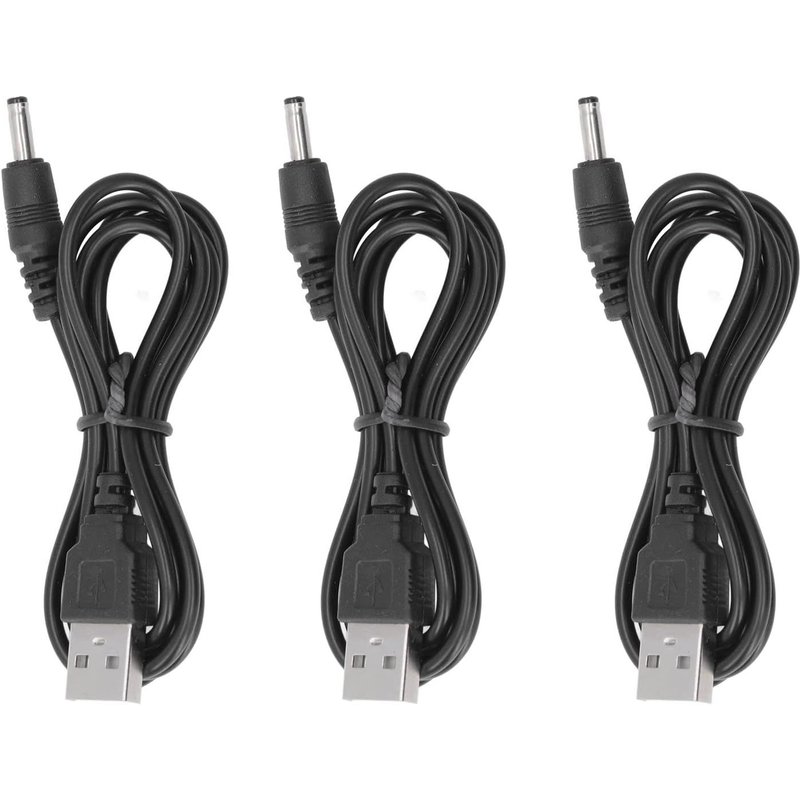 Lot de 3 Câbles D'alimentation USB DC 5 V Jack Câble de Charge 3,5 X 1,35 Mm Double Couche D'isolation en PVC