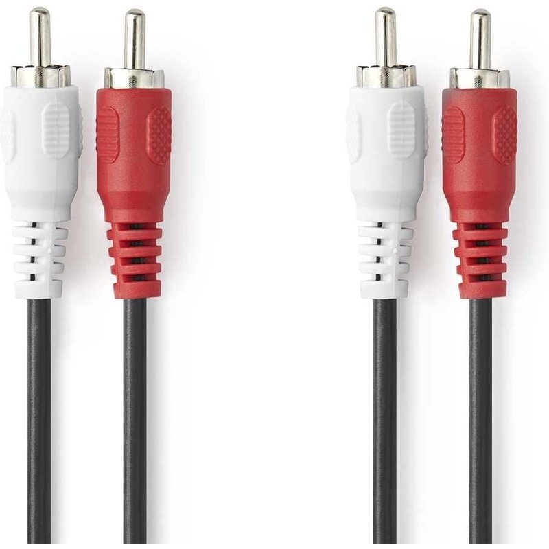 Câble audio 2 x RCA mâles-2 x RCA mâlesCâble audio RCA doubleConvient pour Blu-Ray,home cinéma,caisson de basses,équipements HiFi,HDTV,stéréo,2,50 m