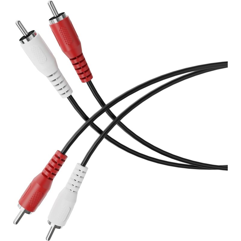 Câble RCA,10,00m de câble audio RCA,câble audio stéréo RCA,2x RCA mâle à 2x RCA mâle,pour subwoofer,barre de son,téléviseur,amplificateur,Hi-Fi,noir