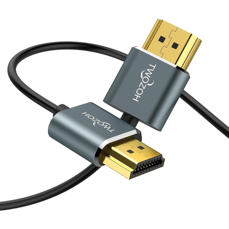 Câble HDMI vers HDMI Slim 2M,extrêmement fin Câble HDMI flexible pour 4K/3D,1080p,Ultra HD,3D