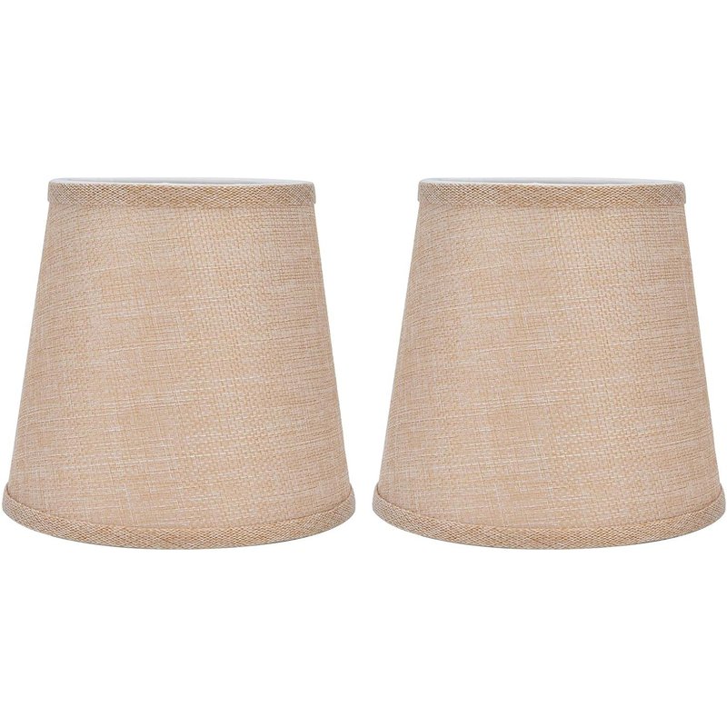 Lot De 2 Abat-Jours E14 Pour Table De Chevet,Lin,Applique Murale En Cristal,Lustre De Lampe,Style Européen Moderne Pour Salons Bureaux Décor,4.4x6.1x5.5in