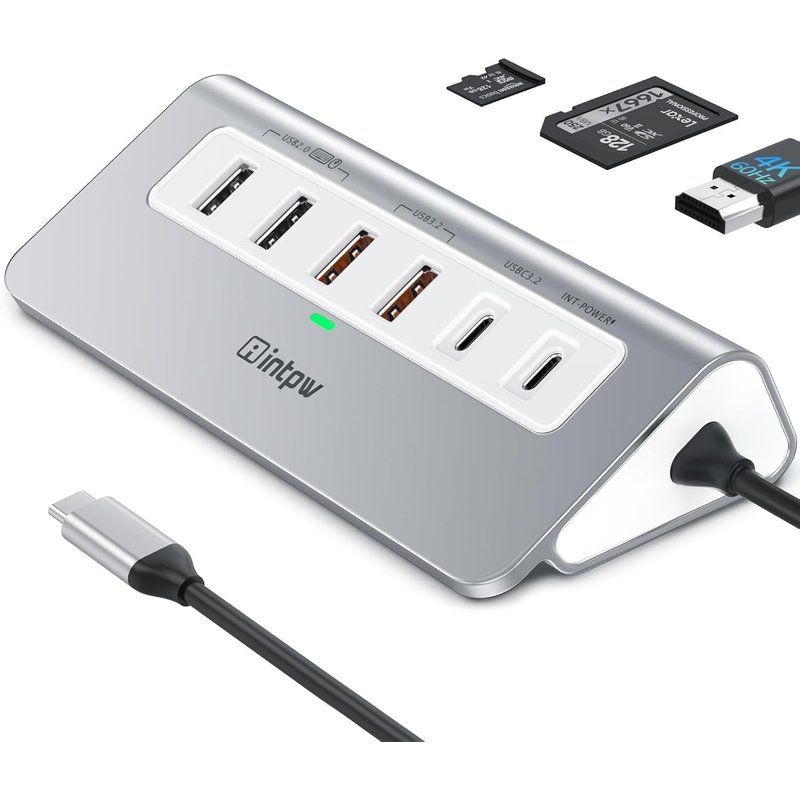 P9 Pro Hub Usb C 10 Gbps, 9 En 1 Hub Usb 3.2 Avec Hdmi 4K@60Hz, 2 Type A 3.2 Et Type C 3.2, Pd 100W, 2 Type-A 2.0, Sd/Tf, Station D'Accueil En Aluminium Usb C Pour Iphone 16/15 Series/Macbook