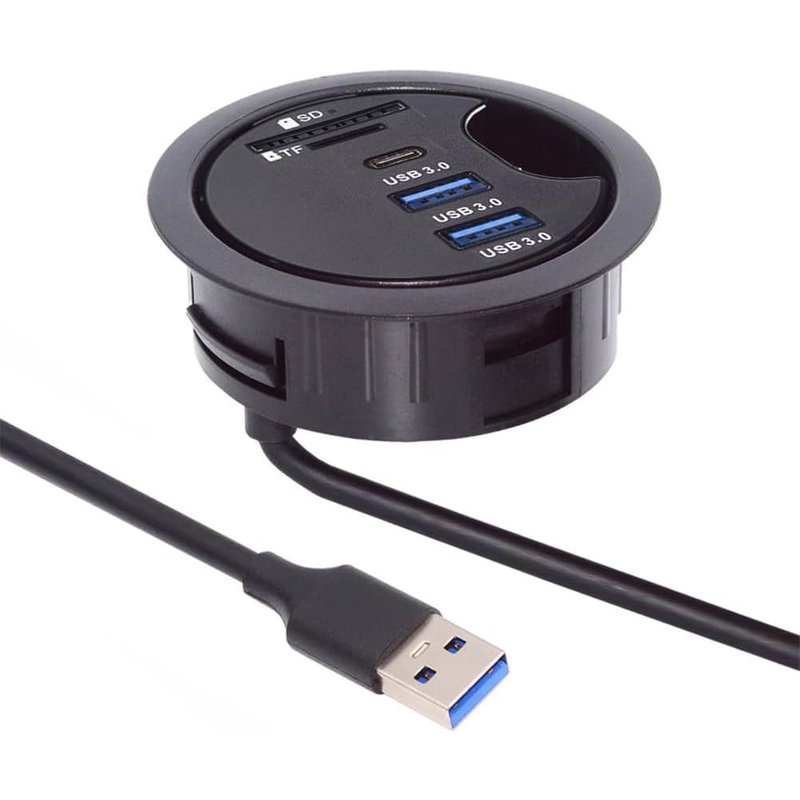 Hub Usb 3.0 À 2 Ports Sd Tf Usb-C Répartiteur Usb De 60 Mm Pour Ordinateur De Bureau (Usb 3.0 + Usb-C + Sd/Tf)