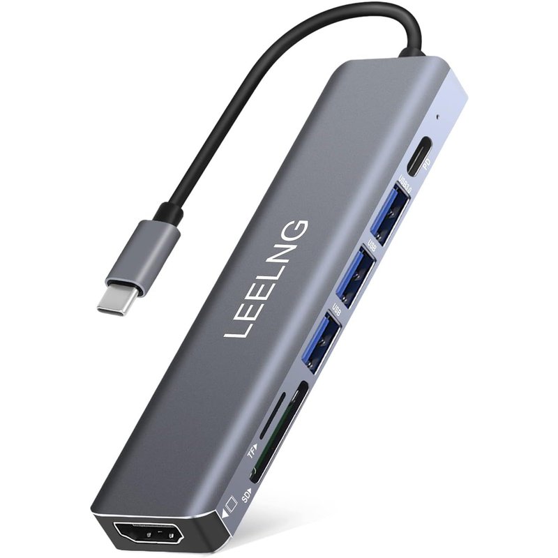 Hub Usb C 7 En 1 Adaptateur Usb C Avec Hdtv, Lecteur De Cartes Sd/Tf, Station D'Accueil Usb C Pour Ordinateur/Macbook Pro Air/Ipad/Surface/Samsung/Steam Deck/Rogally/Type C