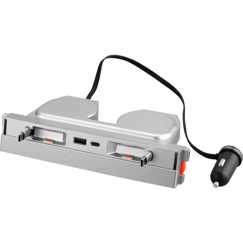 Hub Usb Chargeur De Voiture 4 En 1 Pour Tesla Model 3 Highland 2024 Station D'Accueil Multiport Charge Rapide Avec Câble Rétractable