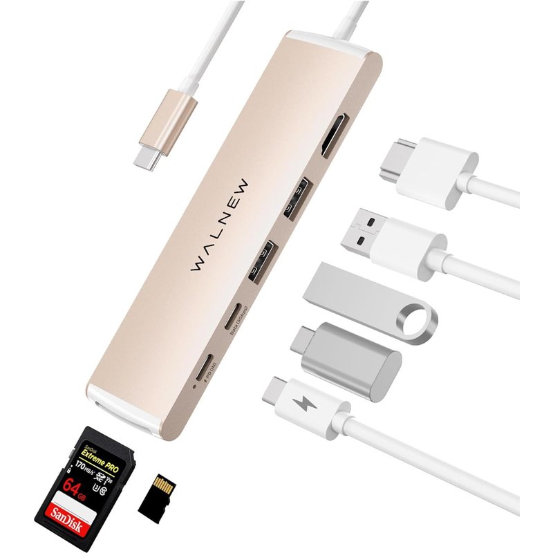 Hub Usb C, Station D'Accueil 7 En 1 En Aluminium Avec 100 W Pd, Hdmi 4 K, Usb 3.0 Et Usb-C, Sd - Connectivité Améliorée - Pour Macbook Air, Pro, Lenovo, Thinkpad, Dell Xps, Hp, Surface Laptop