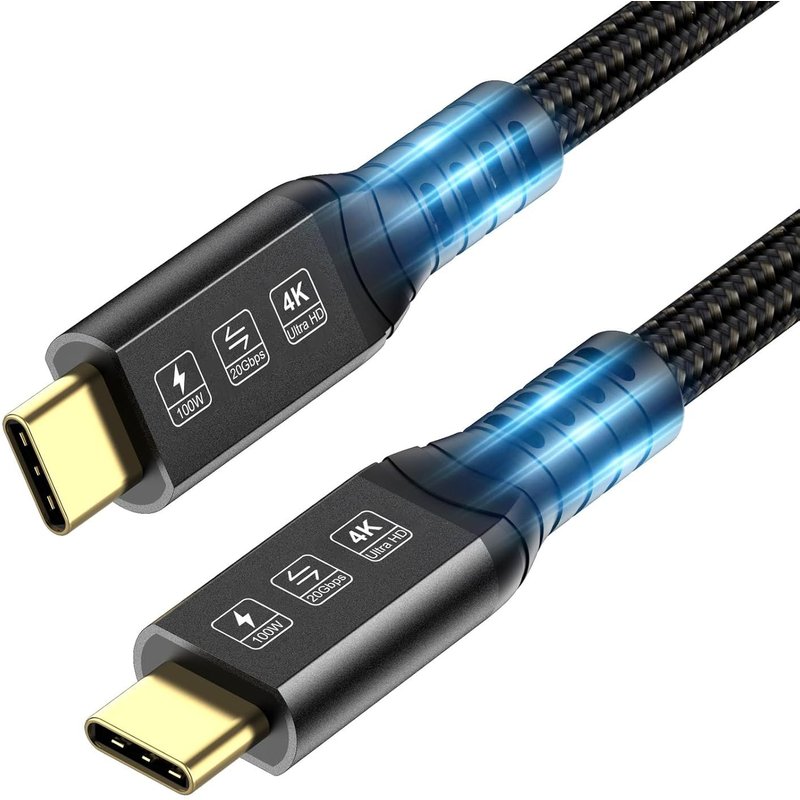 Cable Thunderbolt 4 5M, Usb C Long Cable Supporte Transfert De Données 20Gbps/ Vidéo 4K@60Hz/ Fast Charge 100W Pour Macbook Air/Pro, Ipad Pro, Mac Studio, Studio Display
