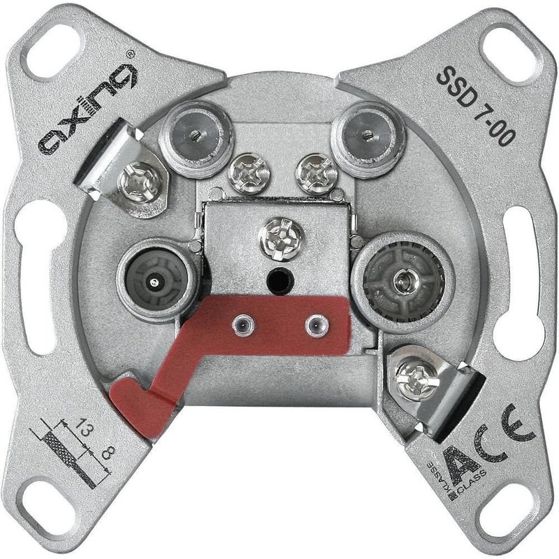 SSD 7-00 Twin Wall Socket Terminal 4 Output TV Radio 2x SAT for Satellite System with Multiple Switch