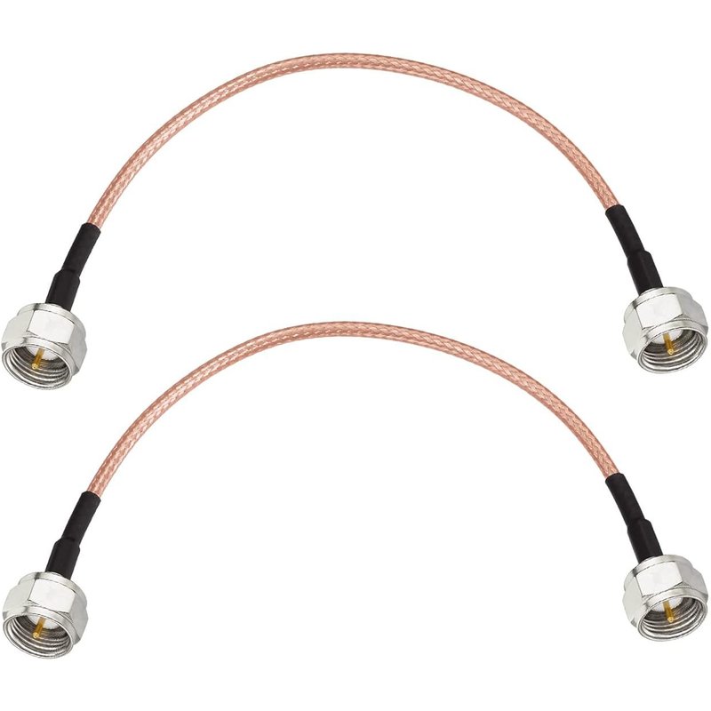 F-Type 75 Ohm Extension Cable Male to Male for TV, 2 Pieces RG179 15cm for Broadband Internet Cable Extensions, Digital TV, Satellite Cables, TV Routers, Modems, Etc