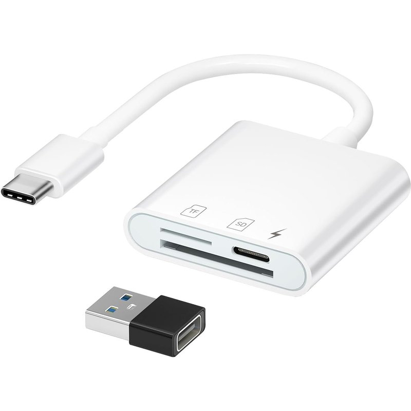 SD Card Reader for iPhone 15, Micro SD Card Reader, USB C Memory Card Reader, Synchronous Charging, Also Fits Smartphones with OTG Function Such as Samsung Galaxy S23