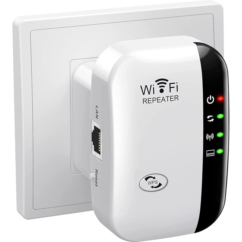 WiFi Signal Amplifier, WLAN Repeater, WLAN Amplifier, WiFi Extender up to 5000 Square Feet with Repeater/AP Mode, Long Range Amplifier with Ethernet Port to All Devices